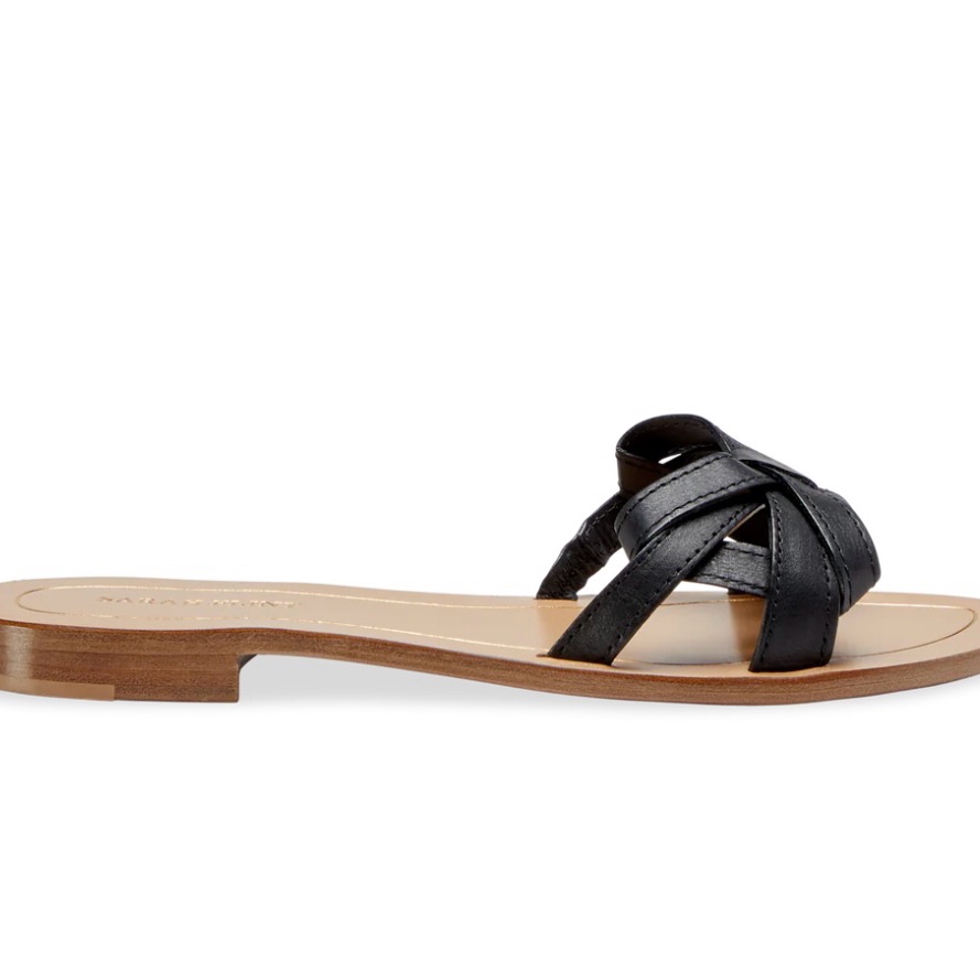 Sarah Flint Mirjana Leather Bow Slides Nwt Sz 37